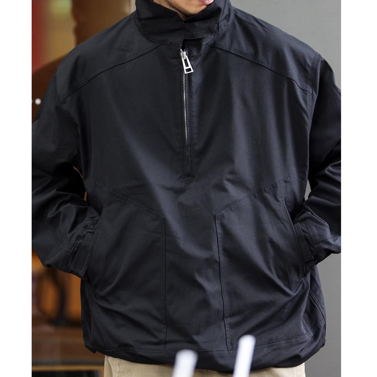 大码300斤覆古半拉炼立领休闲工装外套男士冲锋衣美式户外夹克冬