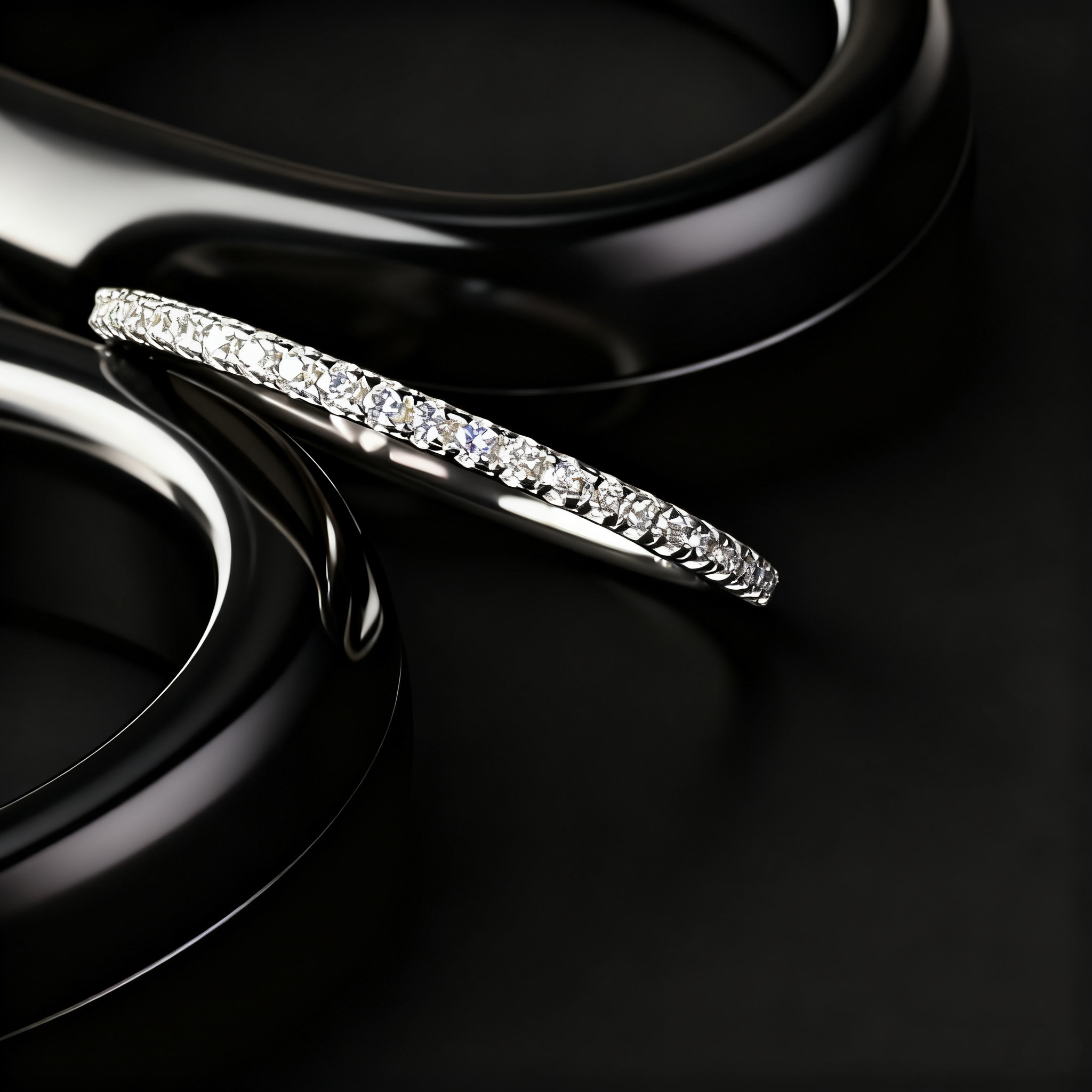 925银戒指 ｜时尚个性排钻戒指满钻素圈轻奢指环 多样性发其一