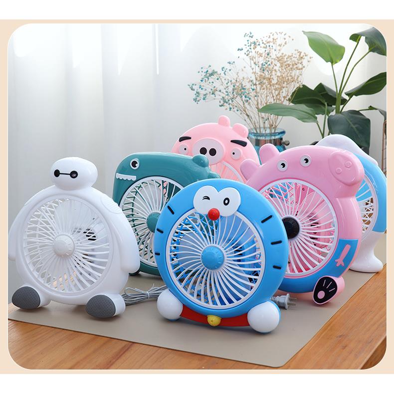 卡通家用台式小电风扇学生宿舍办公室桌面静音便携式儿童卧室风扇