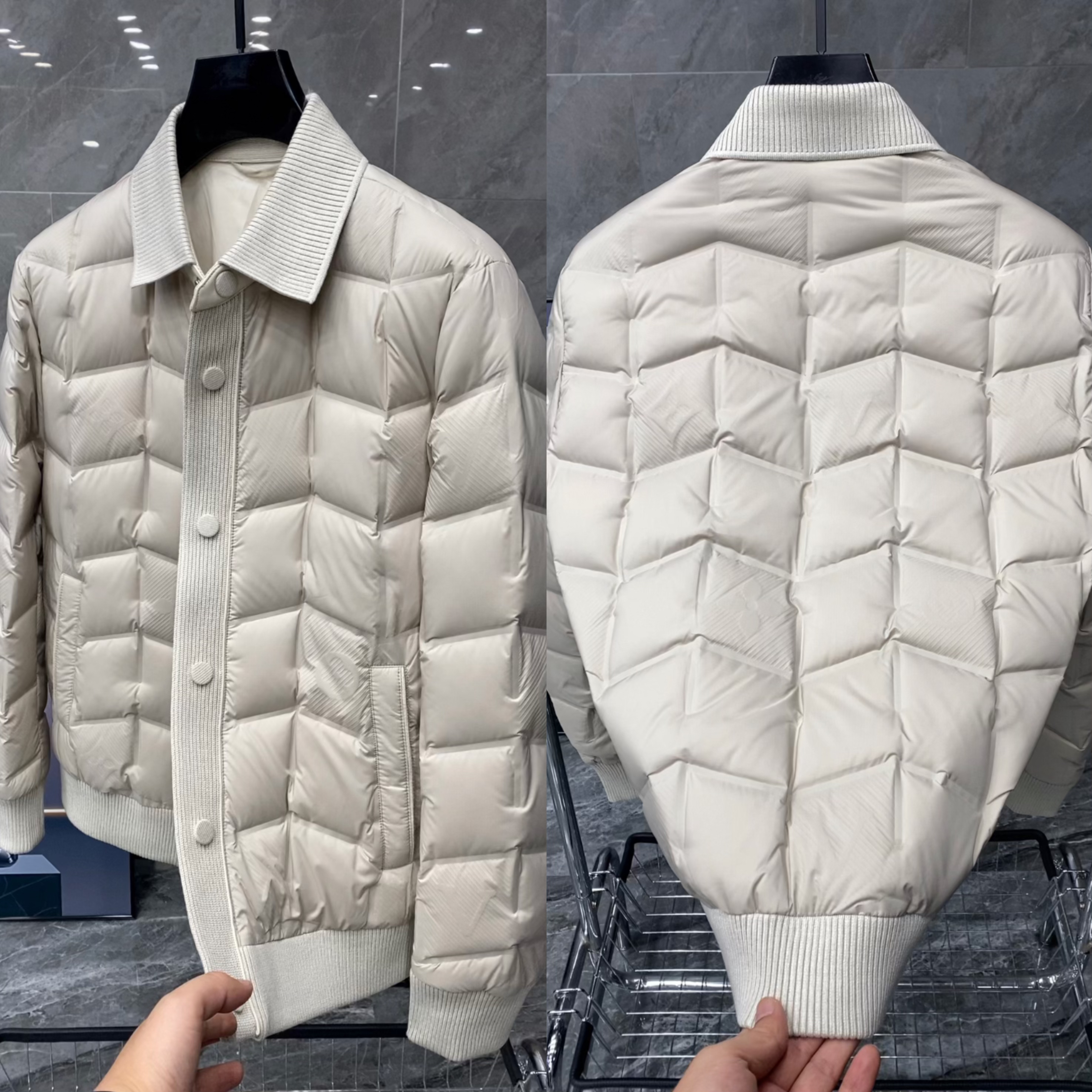 冬季新款男士轻奢时尚欧货休闲百搭翻领羽绒服 68289