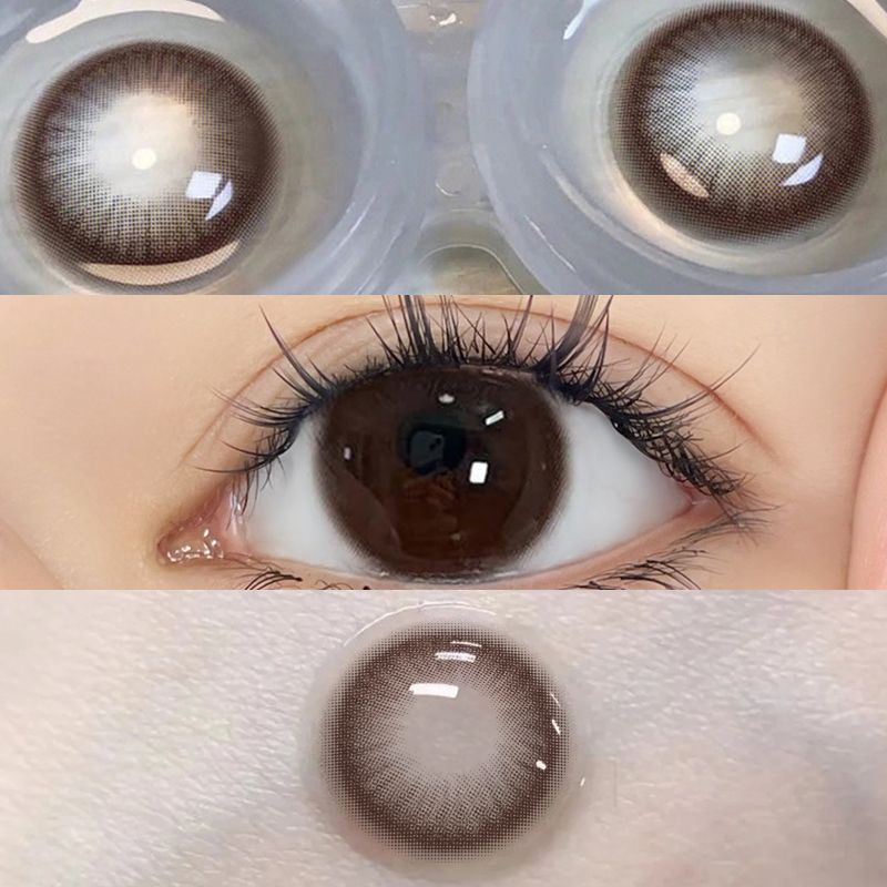 OVOLOOK咖色可可蜜糖半年抛美瞳小直径学生近视隐形眼镜妈生温柔