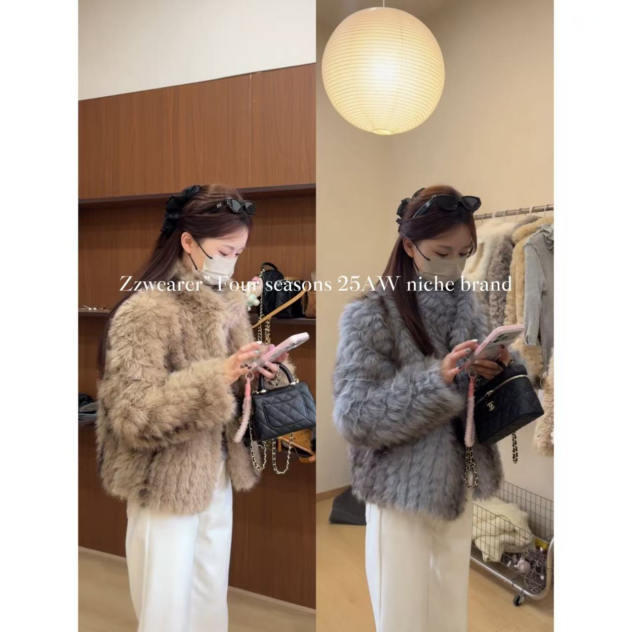 Zzwearer”25/AW“原生美学”编织十字仿狐狸毛环保高级设计毛毛外套