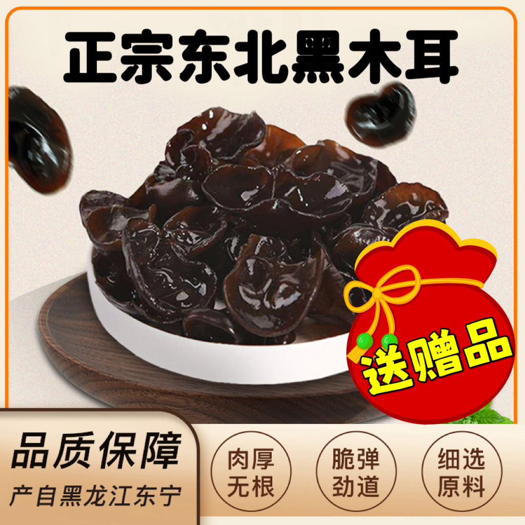 【两单加赠】东北特产2025年新货头茬黑木耳原产地秋木耳无根肉厚