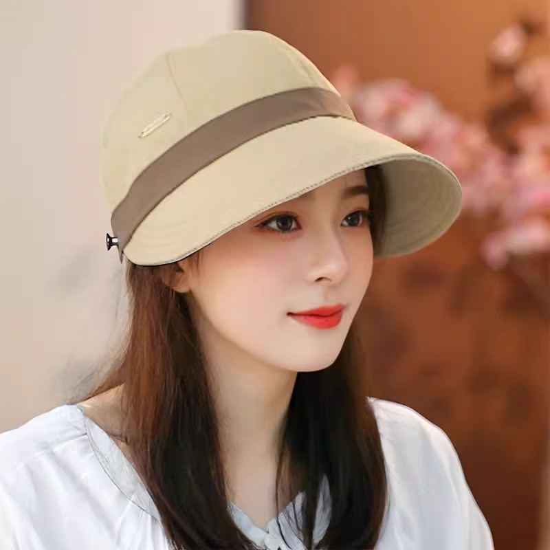 鸭舌帽新款防晒帽遮阳帽子可折叠夏季夏天户外骑行渔夫帽大帽檐