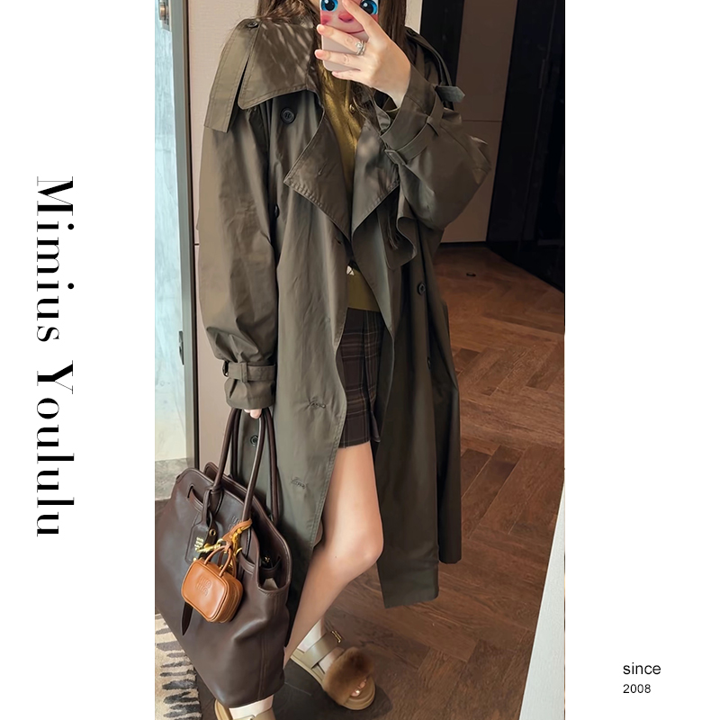 【mimius】P 松弛慵懒感大翻领宽松风衣外套 G07471