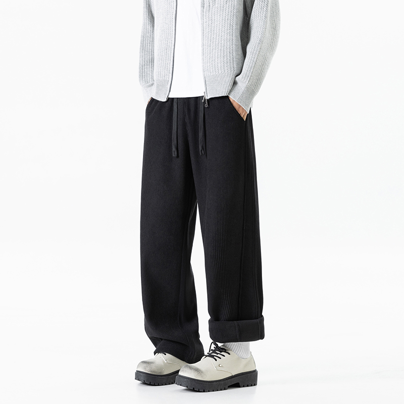 重磅加绒裤子男款2025新款冬季加厚保暖卫裤宽松百搭直筒休闲长裤