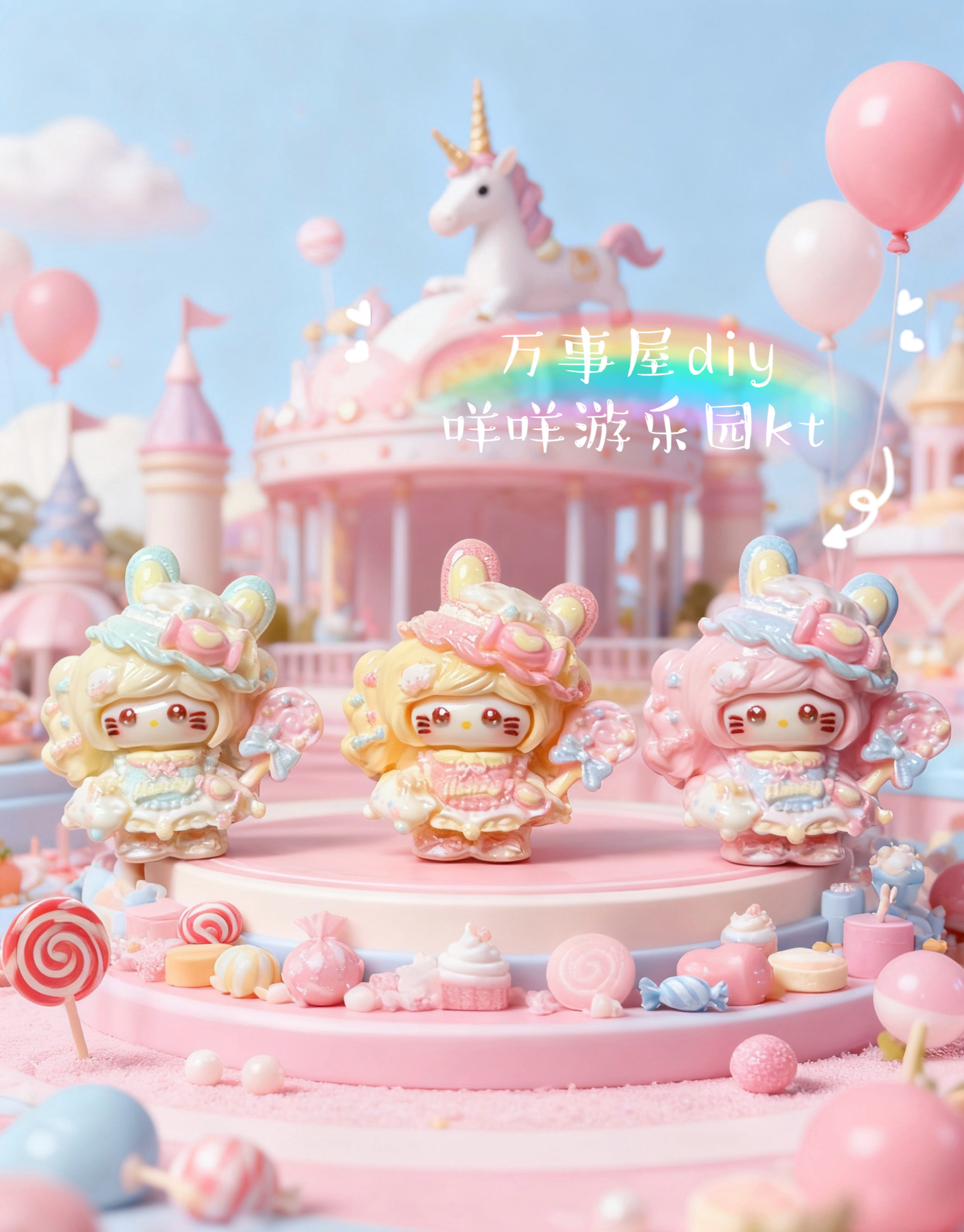 【万事屋diy定制】咩咩游乐园KT 食玩手机饰品 厚卡小卡 奶油胶配件
