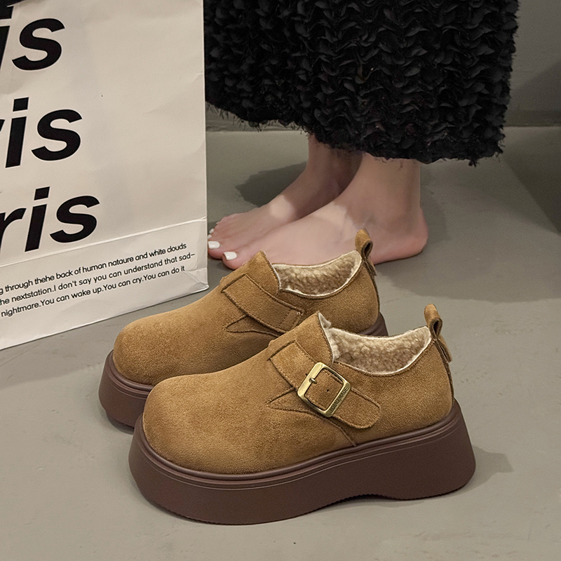 厚底增高加绒勃肯鞋女2025年秋冬新款保暖雪地靴乐福博肯棉鞋子女