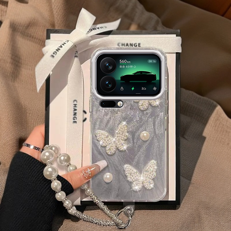 小米17Pro手机壳羽纱珍珠蝴蝶Xiaomi17软壳全包17promax新款防摔