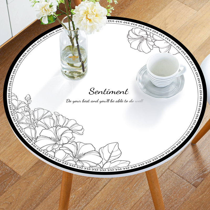 软皮革大圆餐桌垫圆形茶几垫防水防油高端轻奢防烫垫小圆桌新款