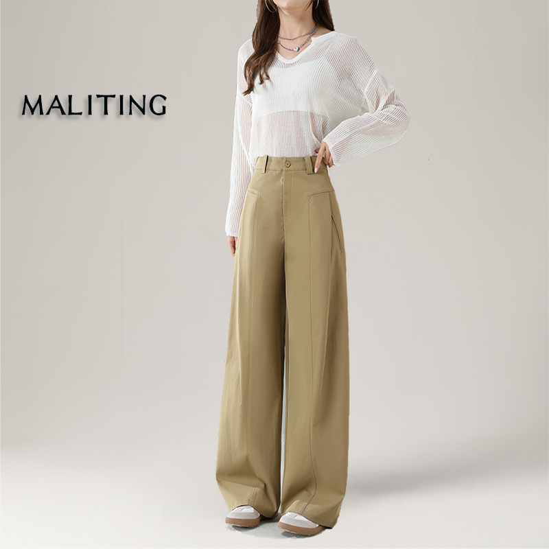 阔腿裤女春夏款风琴裤抗皱弯刀裤显瘦简约女裤子洋气休闲西装裤子