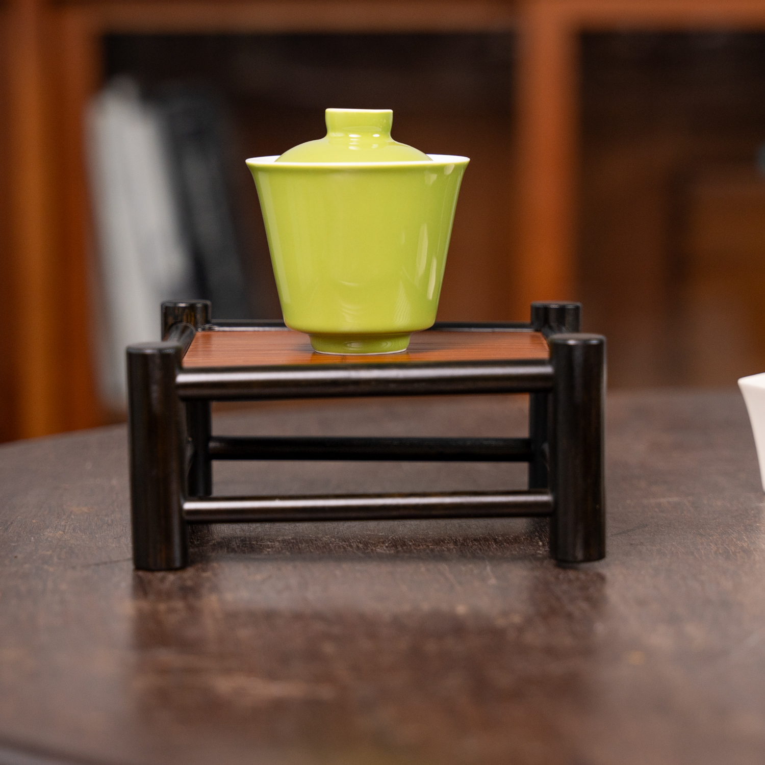 【禅意】高山楠竹黑色茶具收纳架茶杯架壶架手工家用中式