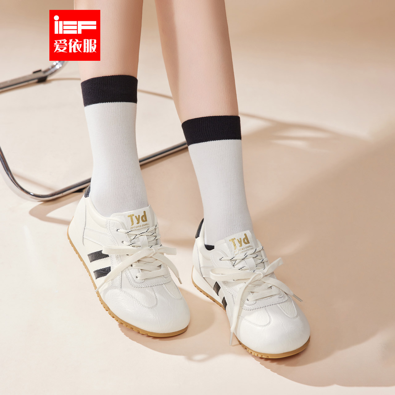 IEF/爱依服德训鞋2025秋季新款爆款女鞋复古时尚百搭平底休闲鞋