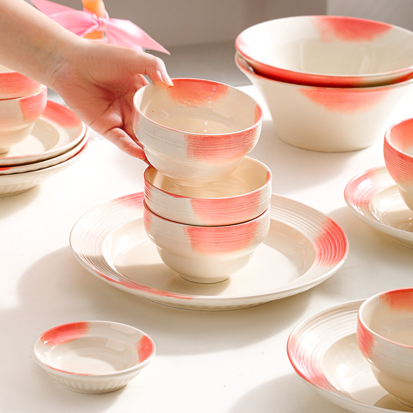 川岛屋碗盘餐具套装家用2025新款高颜值米饭碗小碗面碗汤碗菜盘子