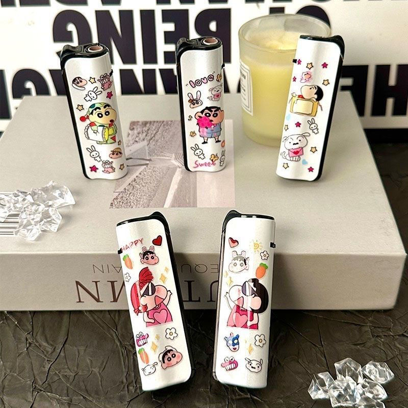 【网红爆款】新款卡通小新蓝焰直冲打火机送礼商务商超必备坏机包赔