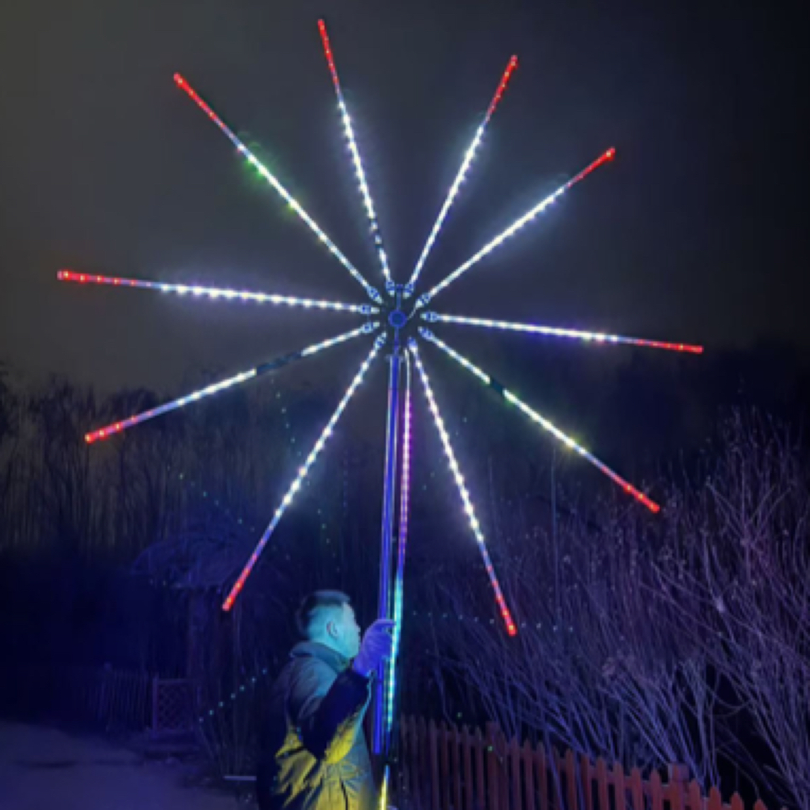 双面烟花灯，LED高亮款户外专用防雨防冻防水景观婚庆