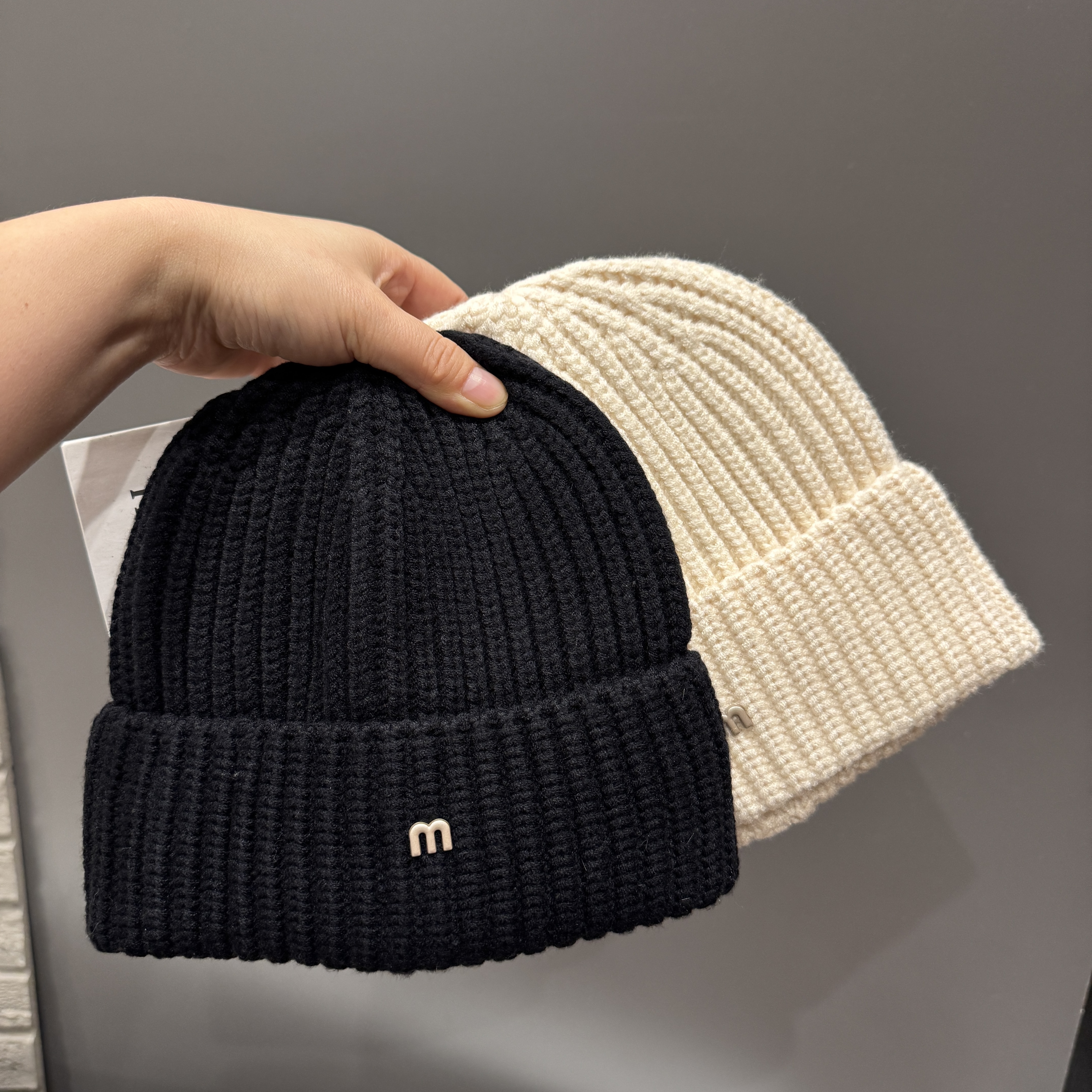 韩版儿童帽子秋冬季洋气字母女童针织毛线帽保暖百搭潮男童套头帽