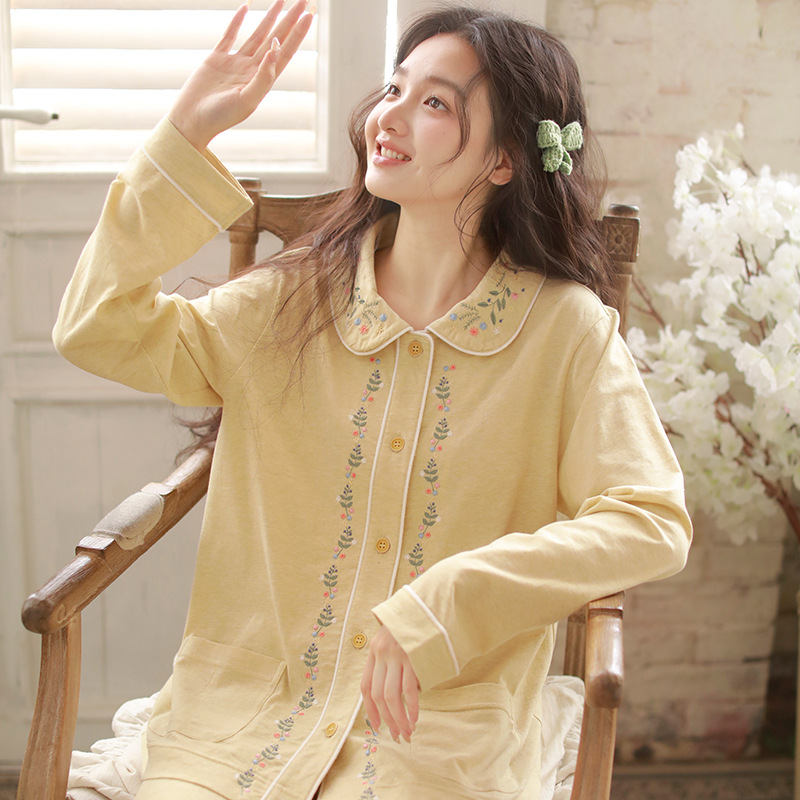 长裤加厚大码秋季女秋冬新款针织棉感刺绣薄款休闲可外穿棉家居