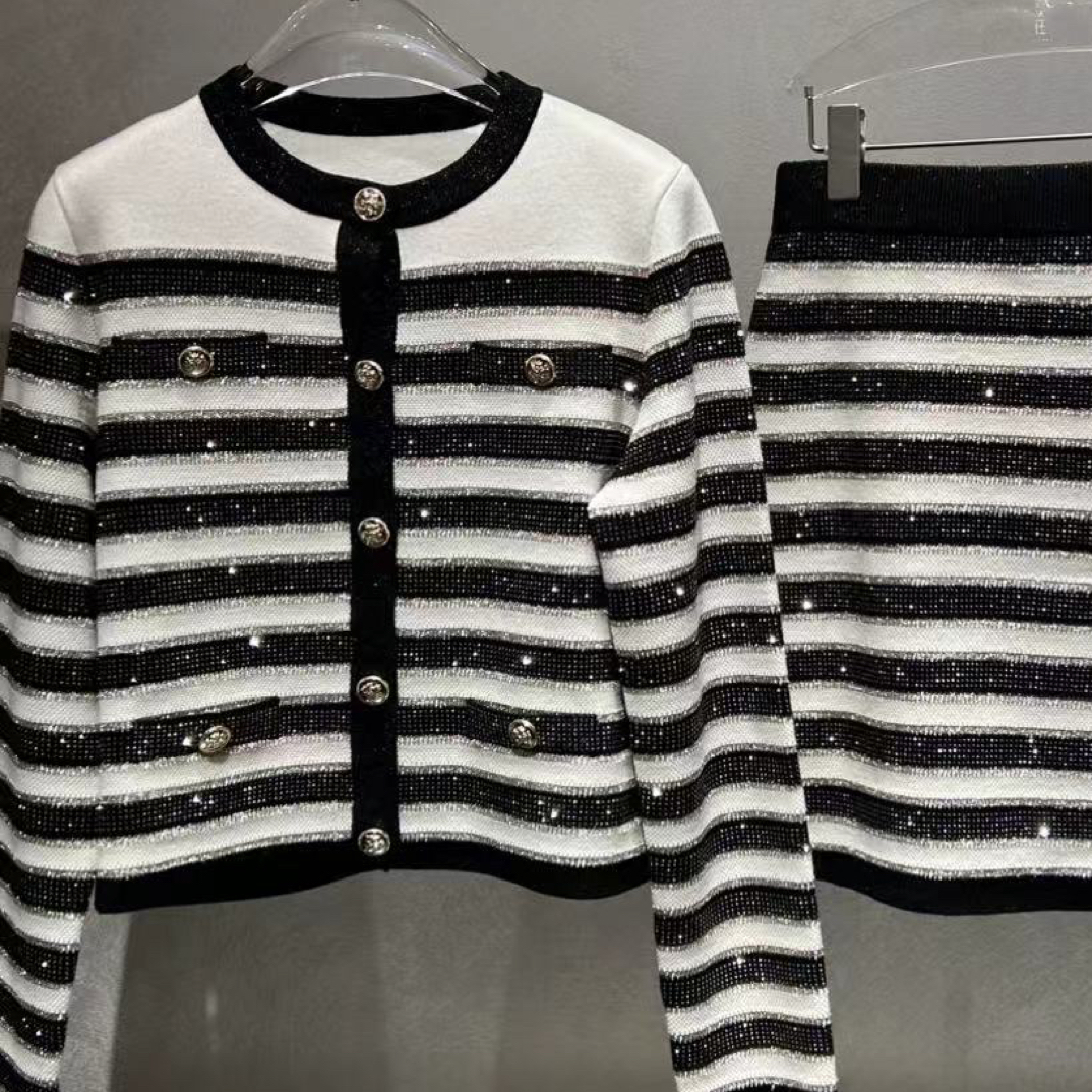 意大利纱线 绵羊毛开衫外套 重工烫钻针织衫包邮