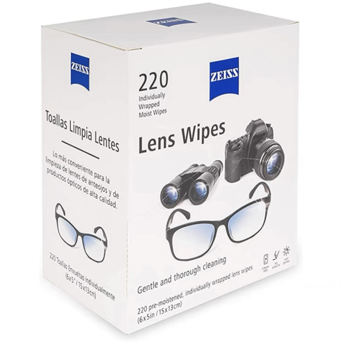 未拆封 Zeiss/蔡司 清洁擦镜纸 相机手机眼镜 清洁湿巾220片装