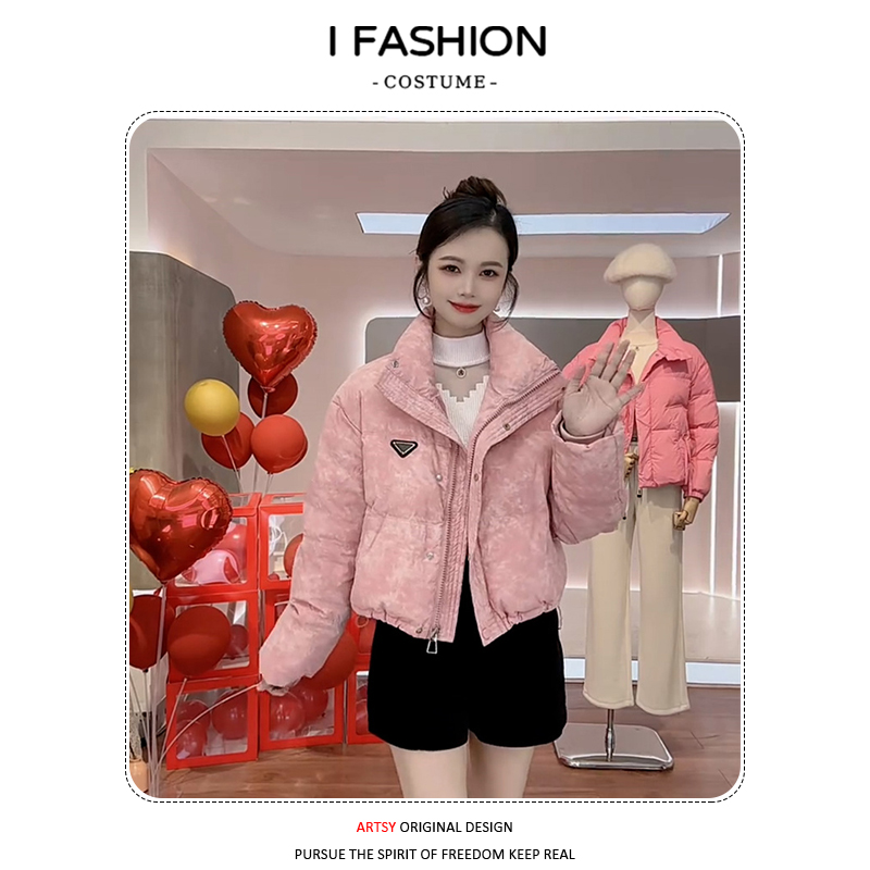 今年流行立领高腰短款棉服女冬季新款美式减龄宽松加棉保暖面包服