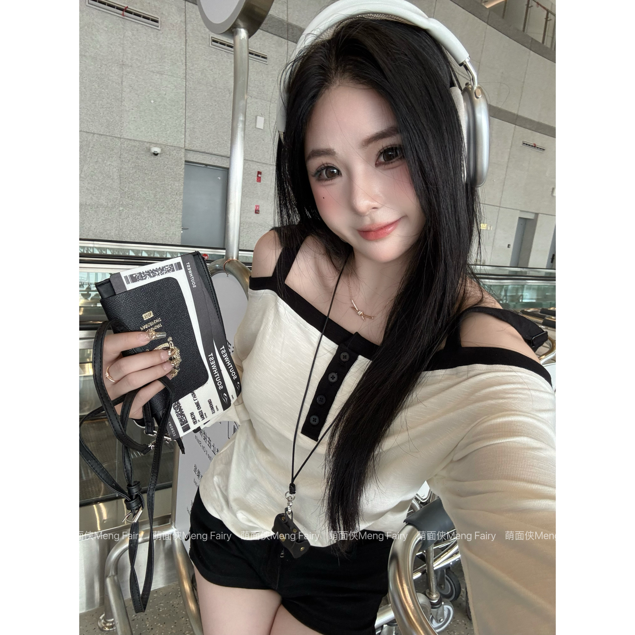 现货萌面侠【慵懒low风】小众设计感撞色针织宽松时髦感上衣5786M