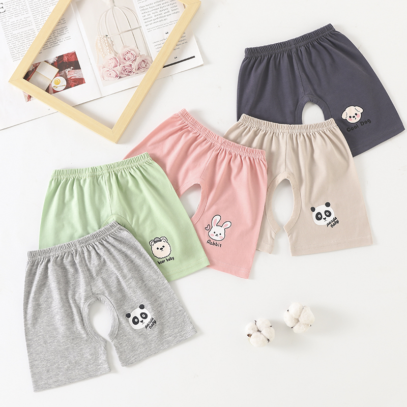 婴幼儿夏季纯棉开裆裤宝宝夏装短裤子薄款透气开档裤婴儿男女童