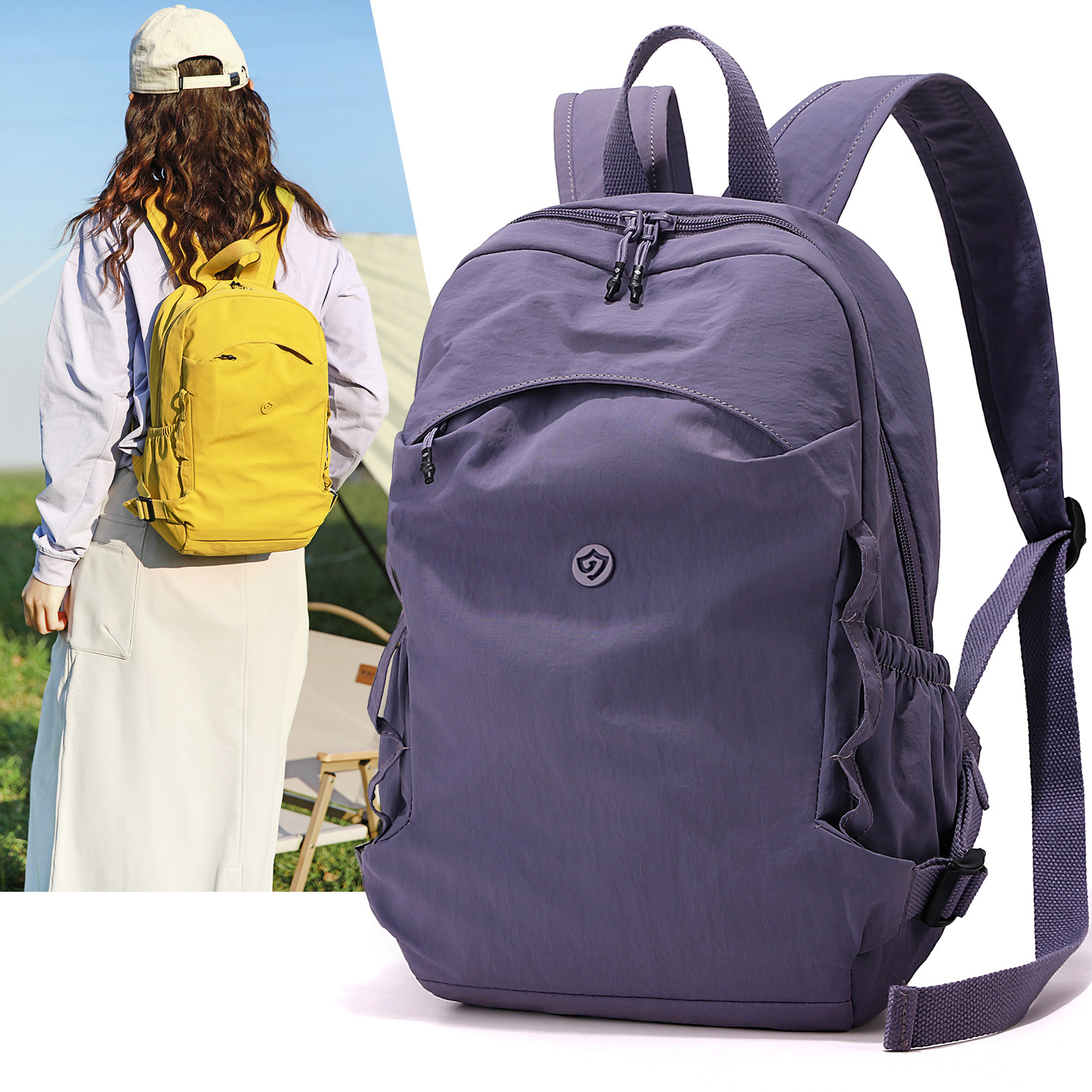 大容量牛津布双肩包女2025新款百搭户外登山旅游运动徒步健身背包