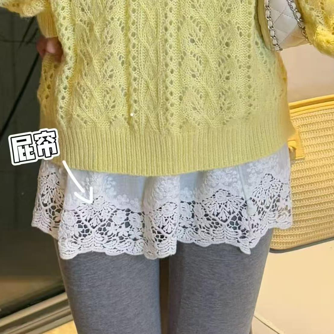 花边打底小屁帘白色小允姐姐2025新款时尚高级屁帘