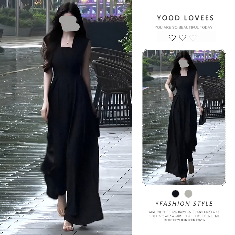 韩系高级感气质阔腿连体裤女夏季修身气质轻奢高端大方得体连体衣