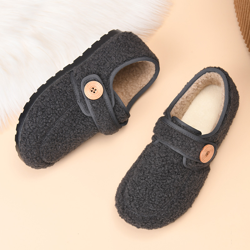 大码厚底女棉鞋新款加绒保暖毛毛鞋老北京布鞋网红勃肯鞋女冬季