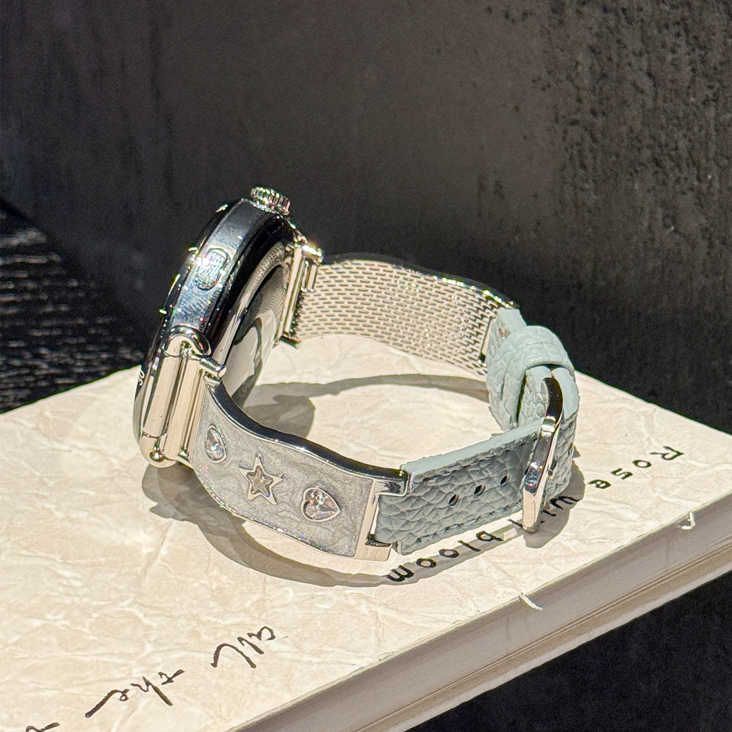 适用华为gt6表带gt5/gt4手表金属珐琅星心鎏金gt65pro荔枝纹腕带