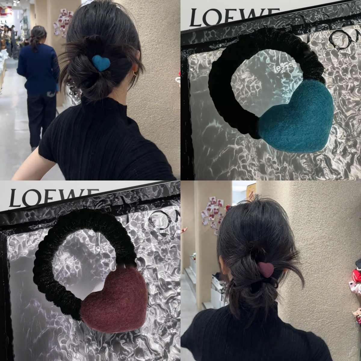 秋冬爱心丝绒小肠发圈女扎头发皮筋2025新款耐用丸子头马尾头绳女