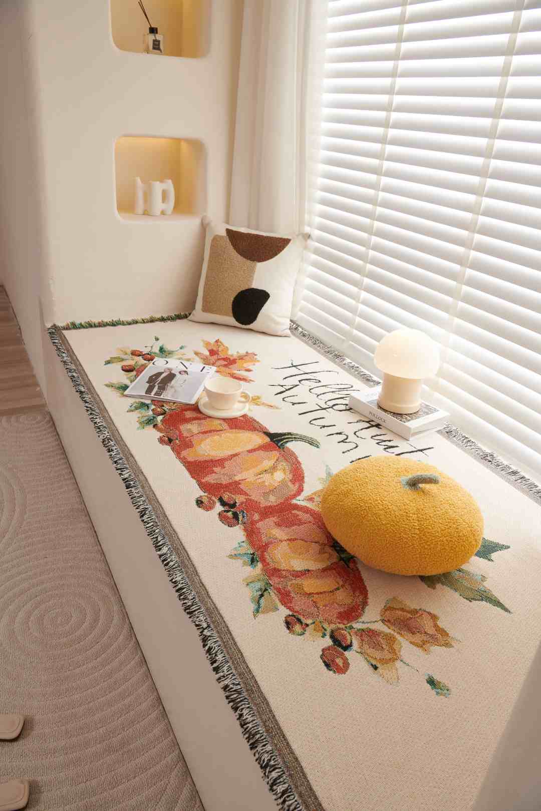 [新品多彩南瓜沙发垫90*340cm四人位坐垫靠背]四季款飘窗垫窗台垫