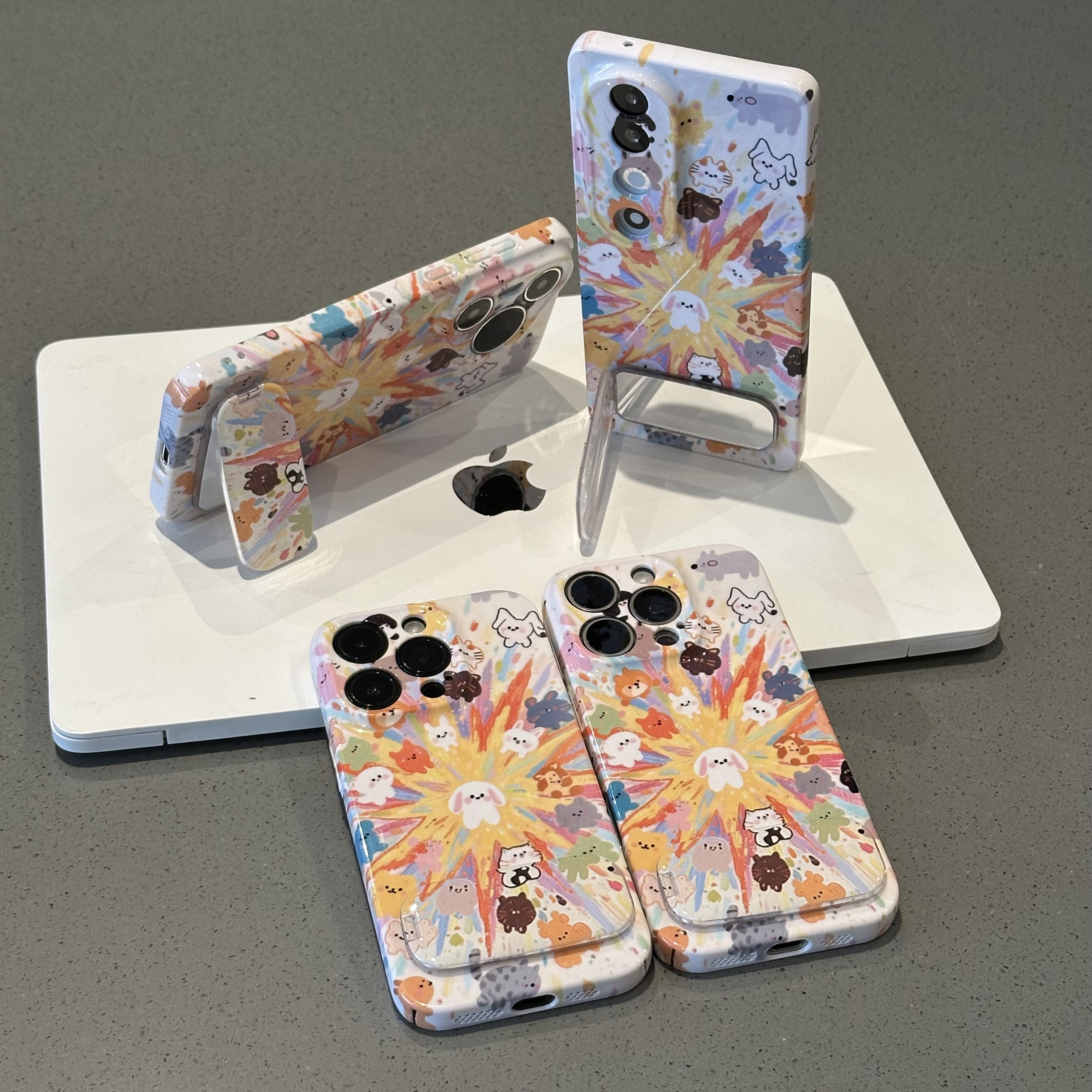 欧克里里可爱爆炸小动物支架苹果16promax手机壳华为oppo小米vivo