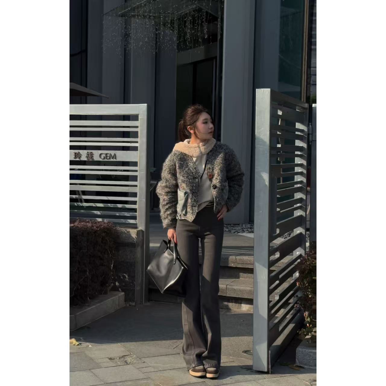 BOXUE“纪年”2025秋冬粗纺拼接90鹅绒羽绒服外套#251016YR5670