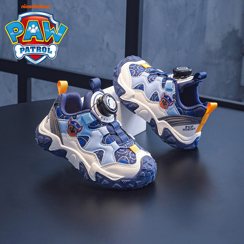 汪汪队立大功男童运动鞋2025新款皮面防水秋冬季幼儿园小童鞋软底