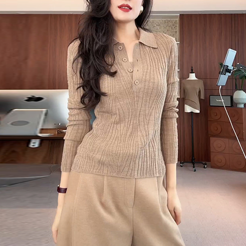 2026秋季新款设计感气质显瘦百搭针织衫女洋气减龄时尚长袖上衣