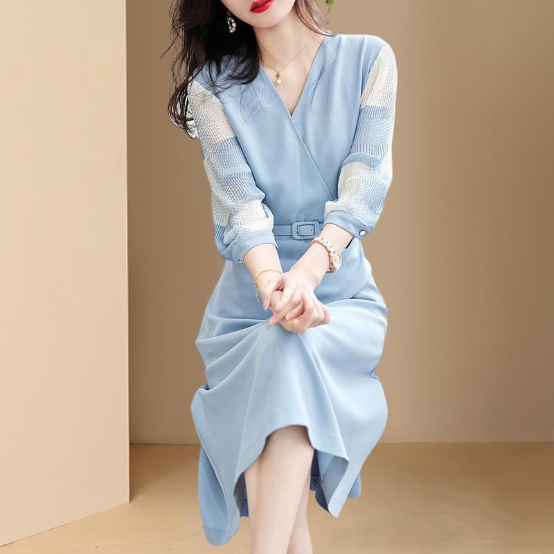 棉麻洋装子夏季女装春秋2025新款醋酸真丝高端奢华原单爆款时髦