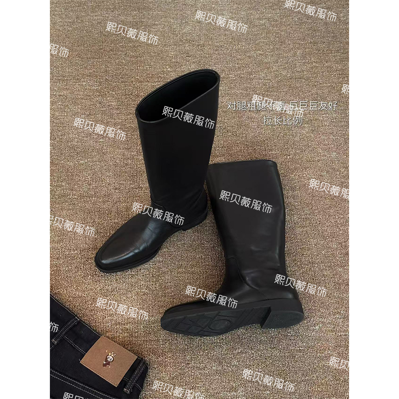 熙贝薇2 欧洲站黑色套筒不过膝长靴秋冬新款尖头靴子 G5553