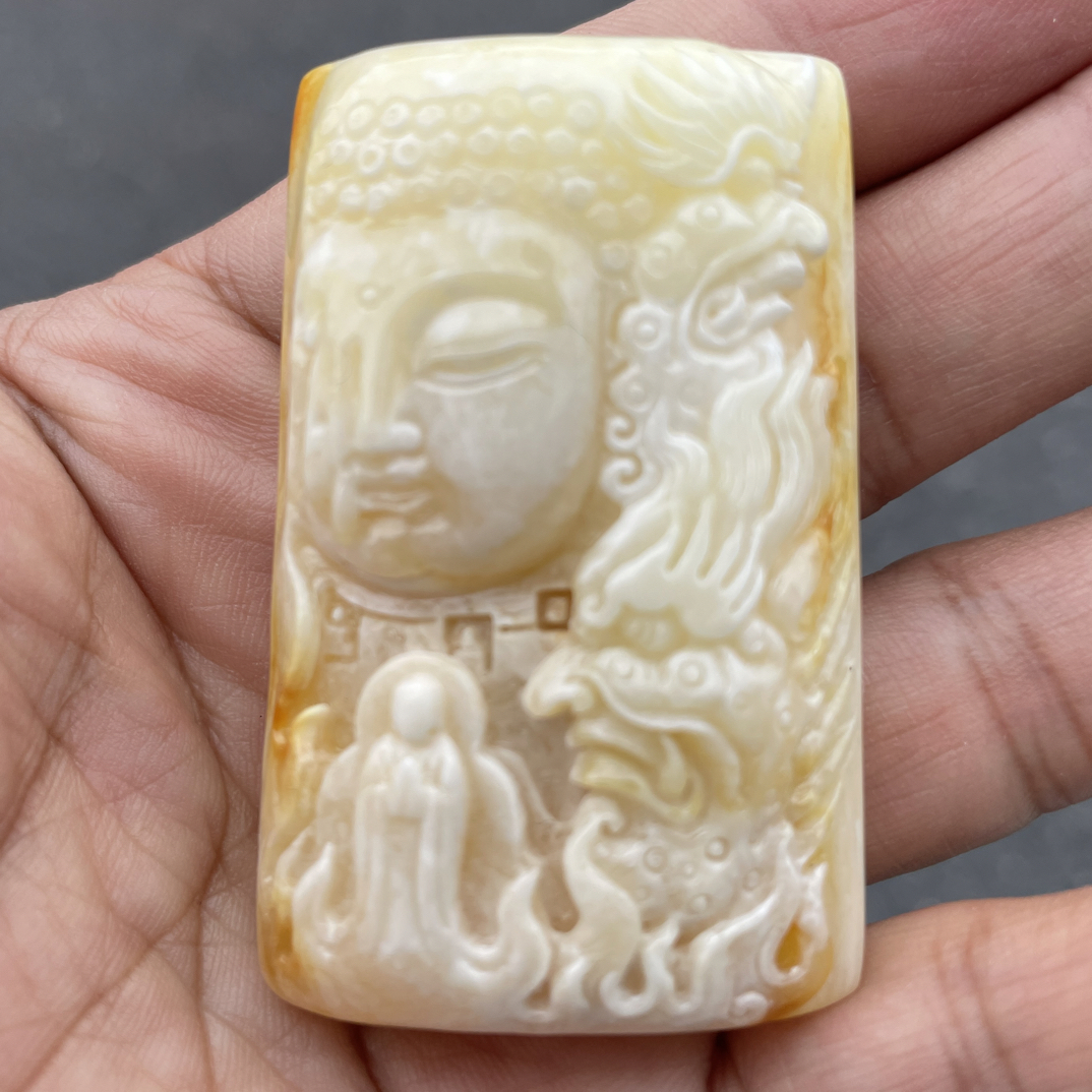 蜜蜡一念之间白花蜜蜡项坠挂件28.95g57.9/37.2/18.2㎜