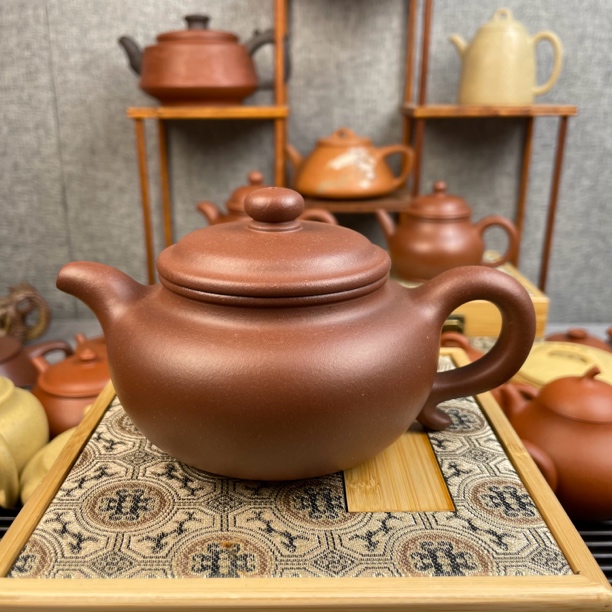 宜兴原矿紫砂壶全手工制作40目底槽青仿古壶280cc左右纯手工茶具