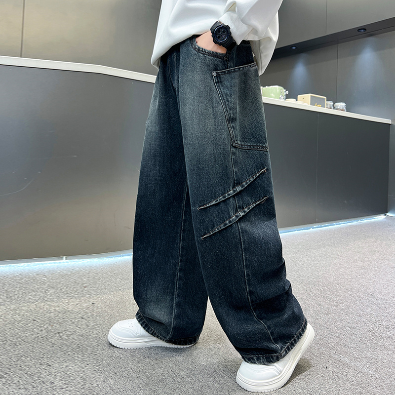 儿童装男童秋装裤子2025新款中大童休闲秋季长裤春秋款男孩牛仔裤