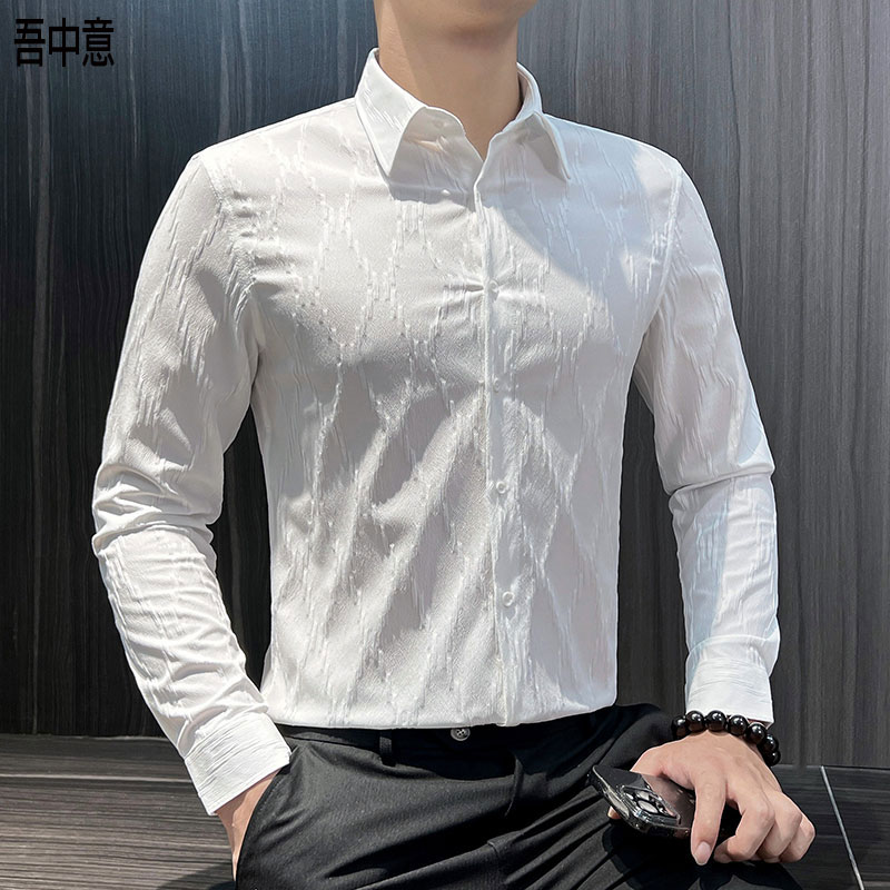 条纹衬衫男款爆款2025新款春秋商务休闲时尚百搭高级感男士衬衣