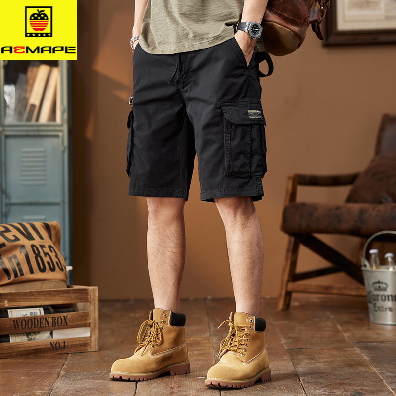 AEMAPE高端重磅美式复古工装短裤男五分裤新款宽松休闲五分裤潮牌