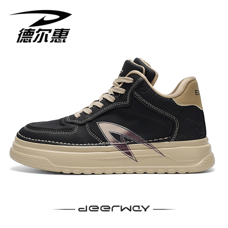 德尔惠2025情侣休闲鞋中帮冬季运动鞋时尚百搭男女士复古新款板鞋