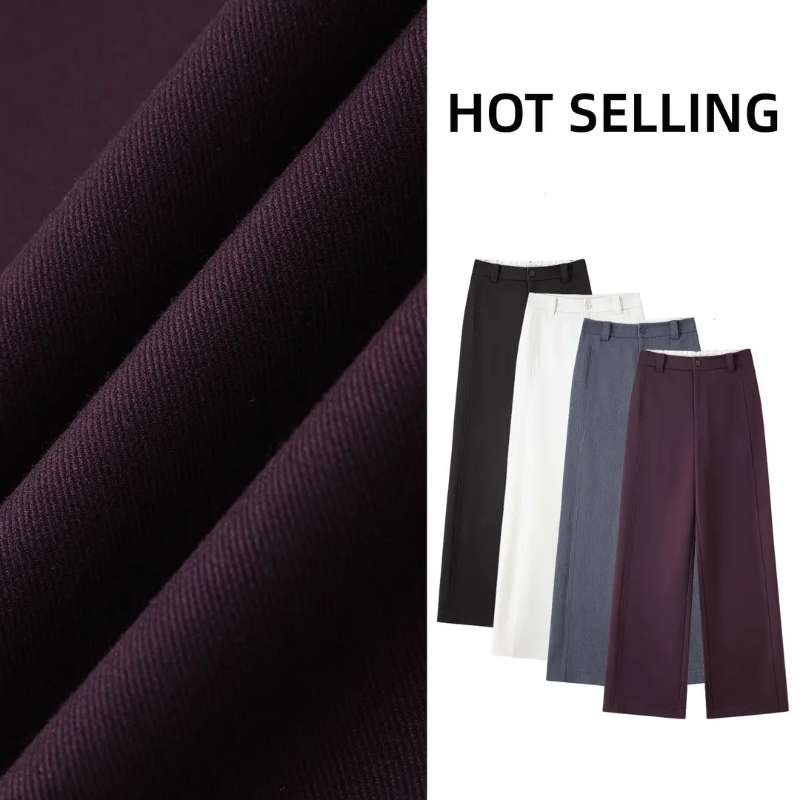 窄版阔腿裤子女2025秋季新款垂感抗皱高腰显瘦百搭休闲直筒裤