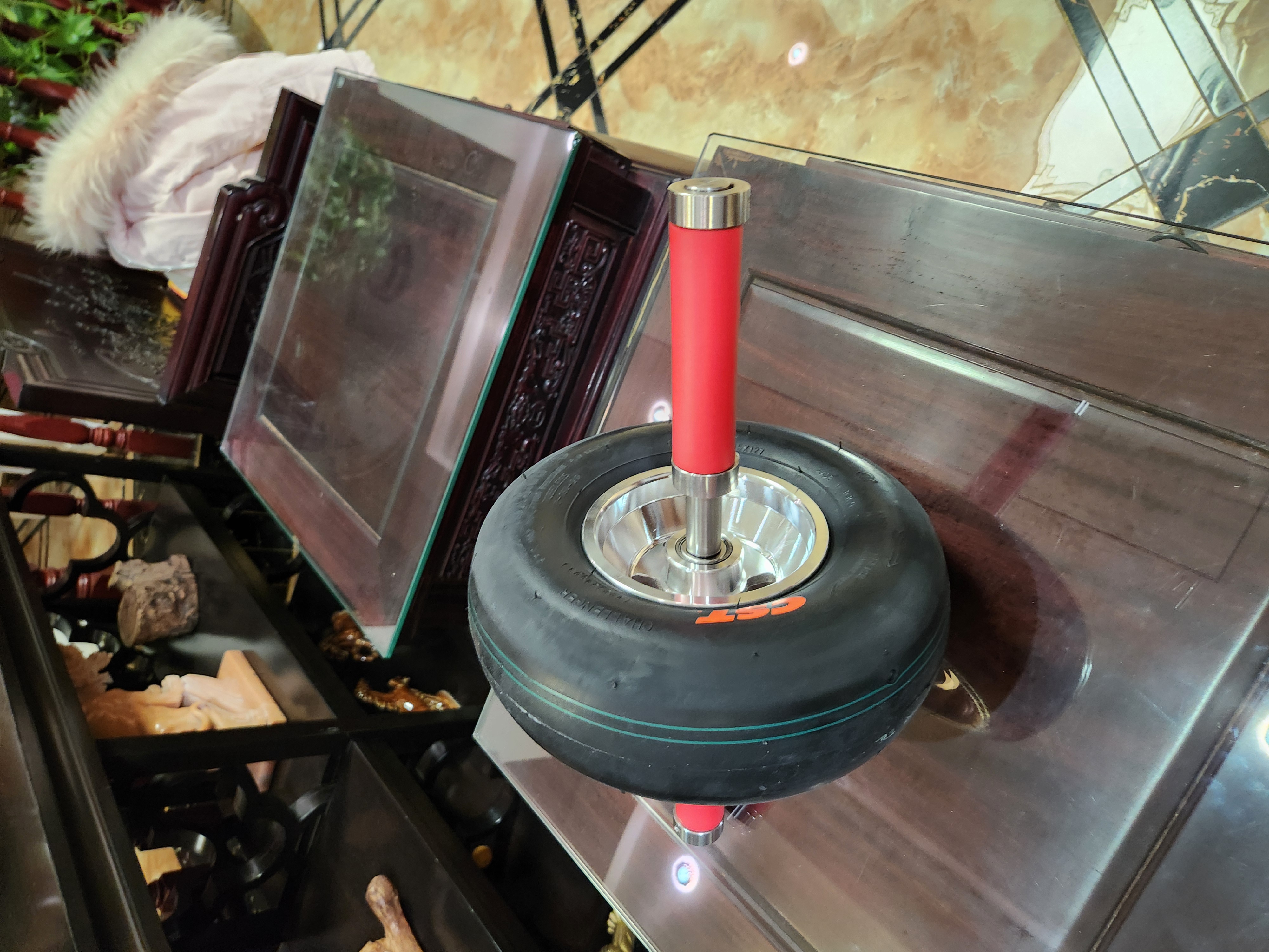 健腹轮，网红一比一同款，单边手柄195毫米长，304不锈钢希胶把套，