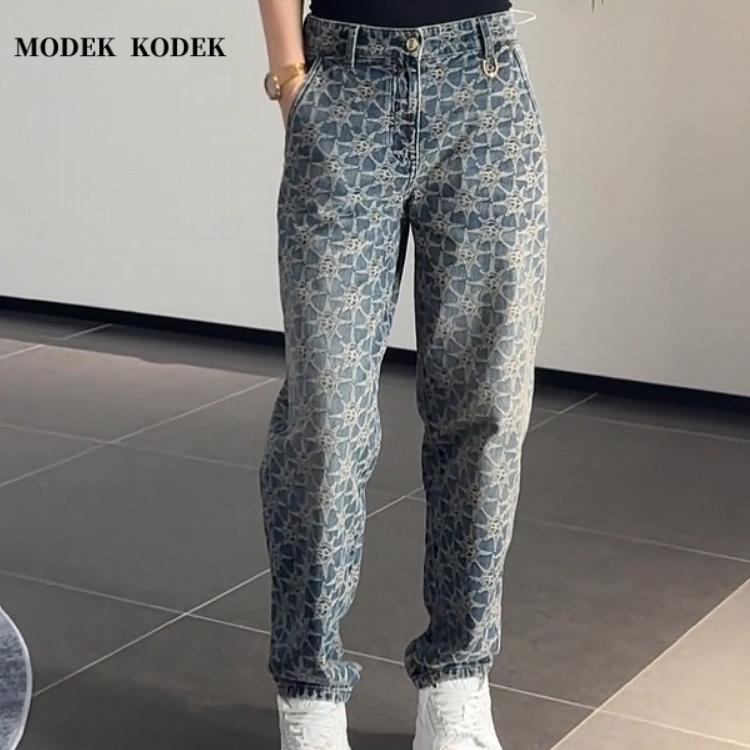 MODEK KODEK春夏季男宽松直筒休闲长裤高品质潮牌百搭复古牛仔裤