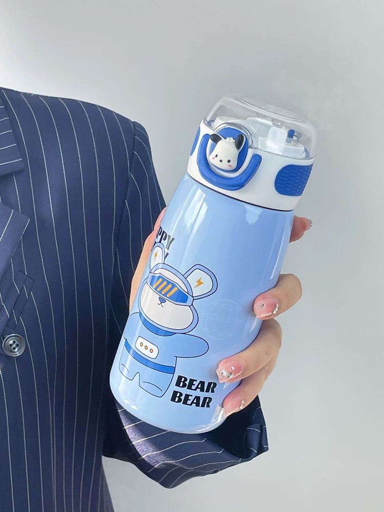 儿童保温杯316不锈钢高颜值吸管杯可爱学生简约卡通便携食品级杯